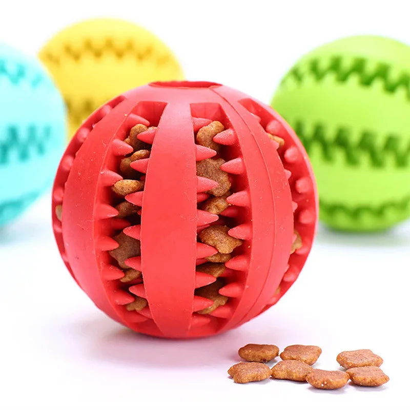 Pet Bite resistant Rubber Watermelon Tooth Ball Dog Toy Elastic Hot Sale Dog Food Spill Ball PetDogsBalls Food leaker